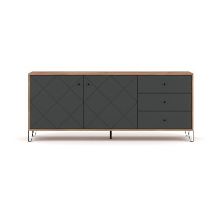 Commode SULA chêne craft/noir