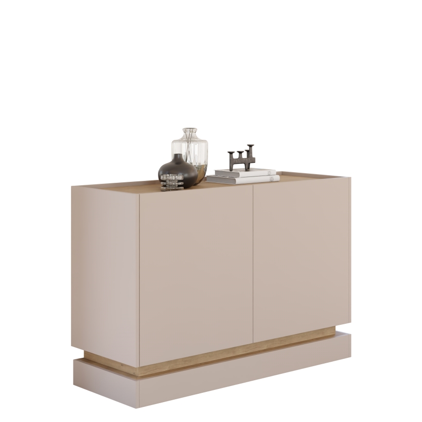 Commode ZARPANT 120x75 cm beige/chêne Cremona