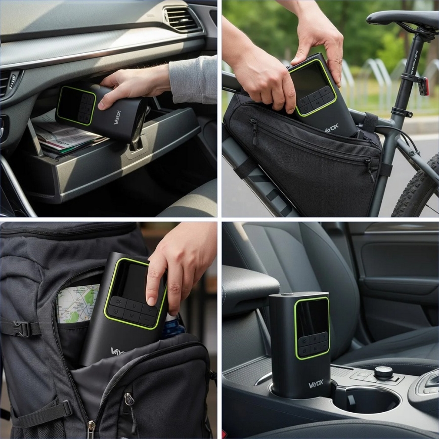 Compresseur d'air de poche numérique 5V 4000 mAh — noir