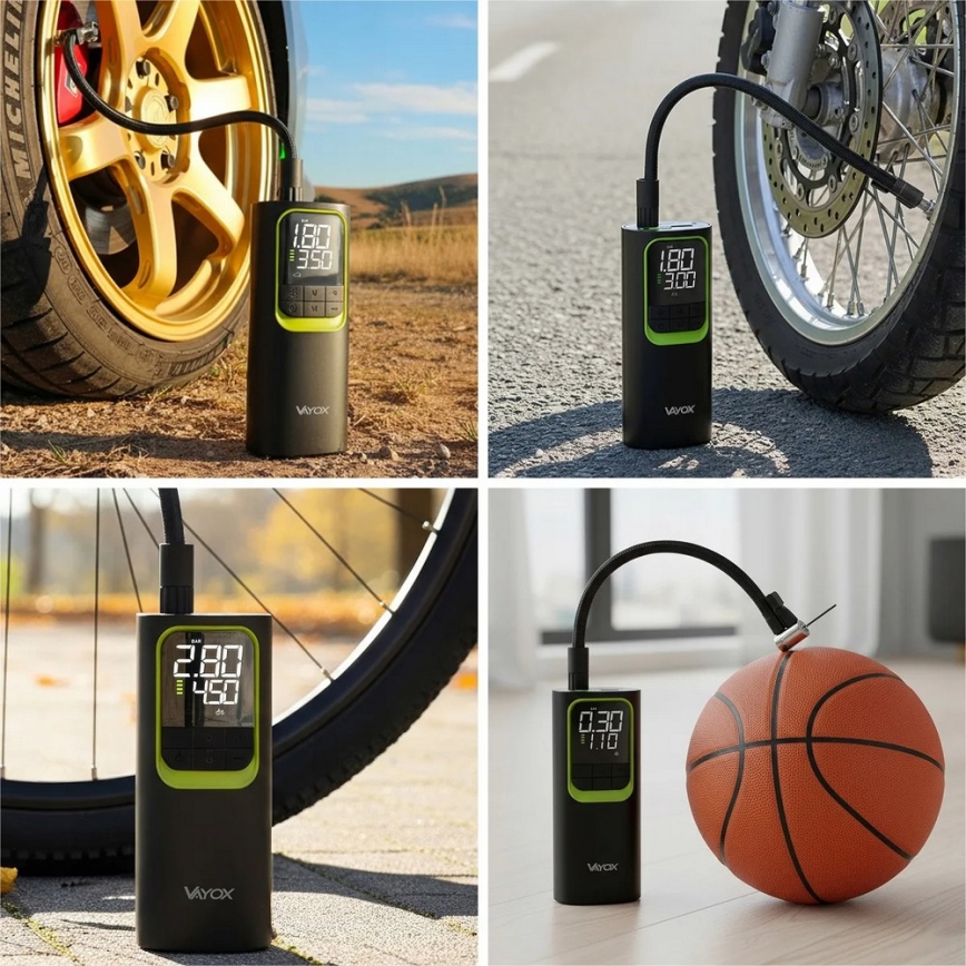 Compresseur d'air numérique de poche 5V 8000 mAh, noir