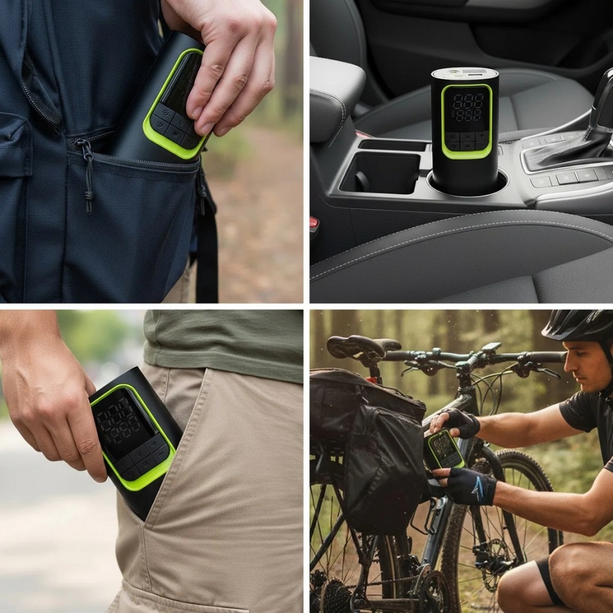 Compresseur d'air numérique de poche 5V 8000 mAh, noir