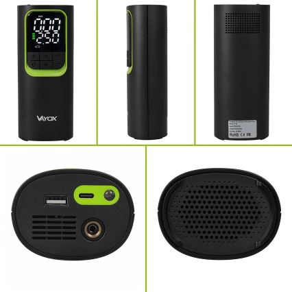 Compresseur d'air numérique de poche 5V 8000 mAh, noir