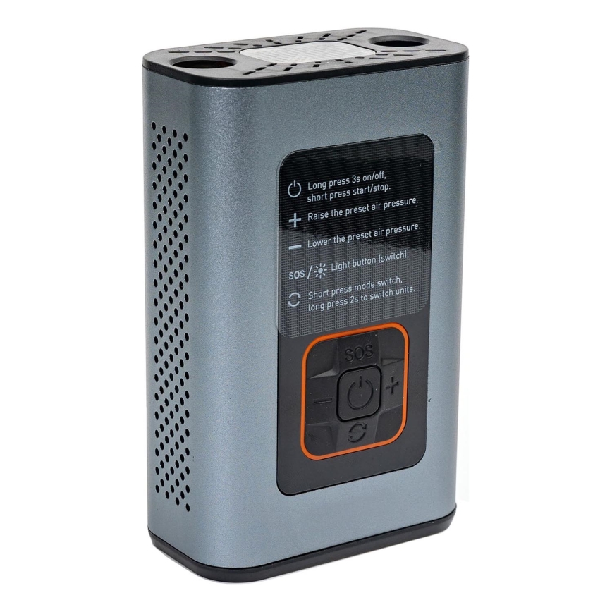 Compresseur numérique de poche LED 3en1 4000 mAh 5W noir