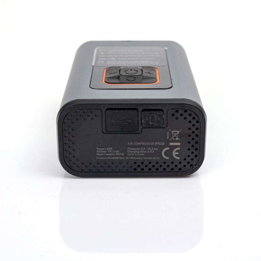 Compresseur numérique de poche LED 3en1 4000 mAh 5W noir