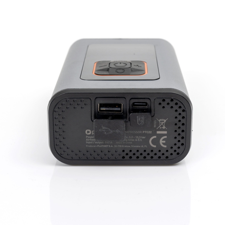 Compresseur numérique de poche LED 3en1 4000 mAh 5W noir