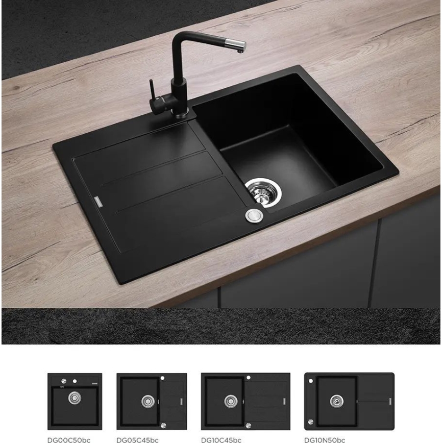 Concept BDG4327BC - Mitigeur d'évier 27,3 cm granit/noir