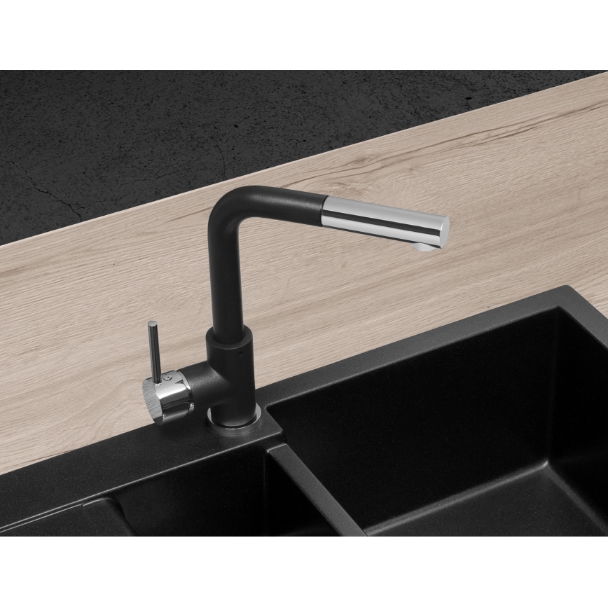 Concept BDG4527BC - Mitigeur de cuisine avec douchette extractible 26,9 cm granit/noir