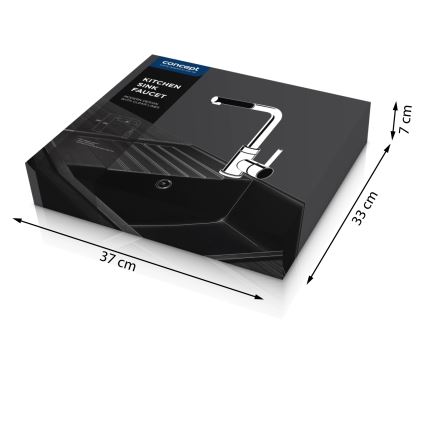 Concept BDG4527BC - Mitigeur de cuisine avec douchette extractible 26,9 cm granit/noir