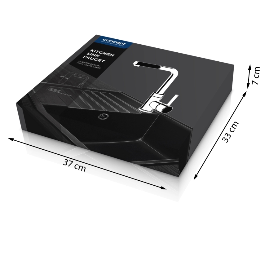 Concept BDG4527BC - Mitigeur de cuisine avec douchette extractible 26,9 cm granit/noir