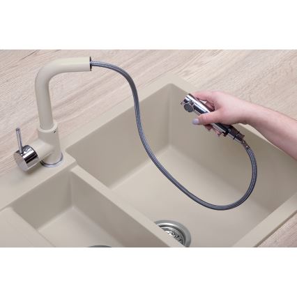 Concept BDG4527BE - Mitigeur d'évier avec douchette extractible 26,9 cm, finition granit/beige
