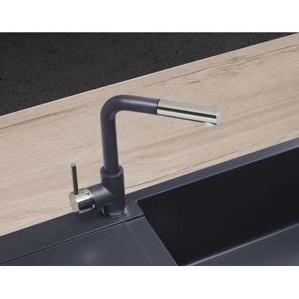 Concept BDG4527DG - Mitigeur d'évier à douchette extractible 26,9 cm, finition granit gris foncé