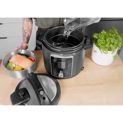 Concept CK8000 - Autocuiseur électrique multifonction et friteuse à air chaud 5,6 l 11-en-1 1500W/230V noir