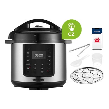Concept CK8001 - Autocuiseur électrique multifonction 5,6 l 1000 W/230 V Wi‑Fi en acier inoxydable
