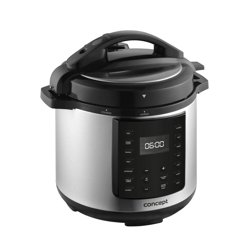 Concept CK8001 - Autocuiseur électrique multifonction 5,6 l 1000 W/230 V Wi‑Fi en acier inoxydable