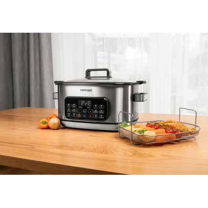 Concept CK9000 - Multicuiseur électrique multifonction 6 L 10 en 1 1250 W/230 V inox