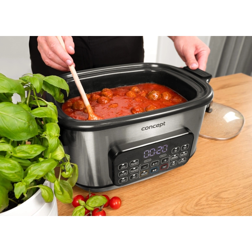 Concept CK9000 - Multicuiseur électrique multifonction 6 L 10 en 1 1250 W/230 V inox