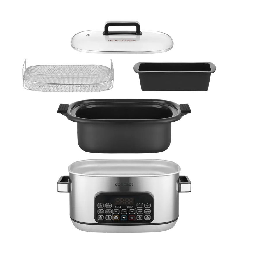 Concept CK9000 - Multicuiseur électrique multifonction 6 L 10 en 1 1250 W/230 V inox
