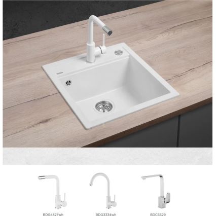 Concept DG00C50WH - Évier de cuisine CUBIS 49 x 51 cm granite/blanc