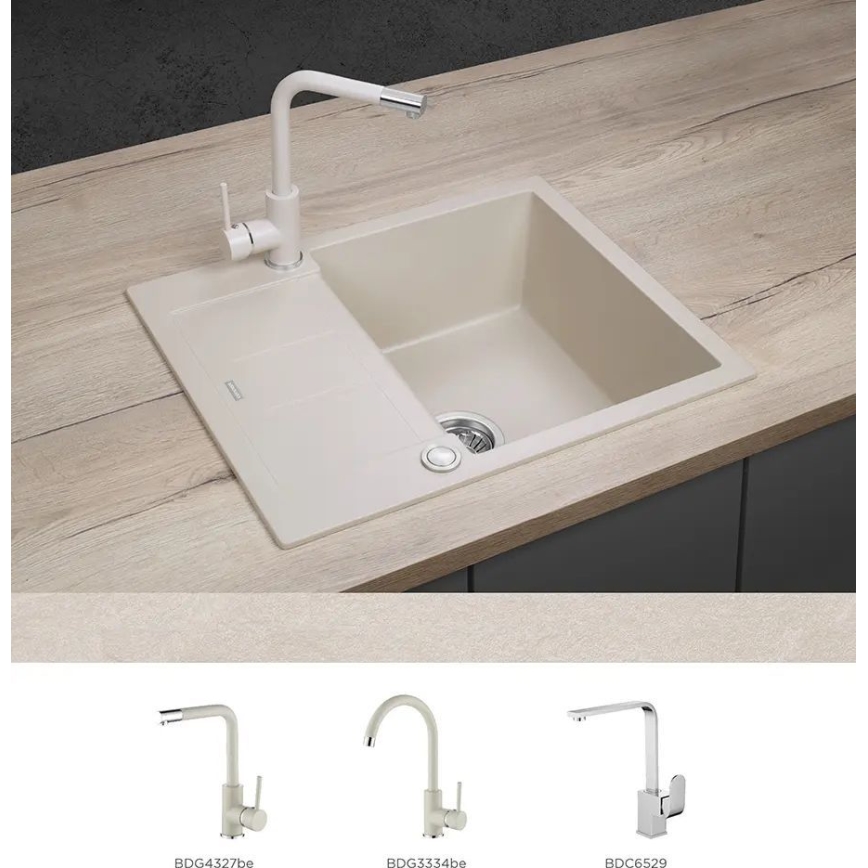 Concept DG05C45BE - Évier de cuisine CUBIS 50 x 62 cm en granit, beige