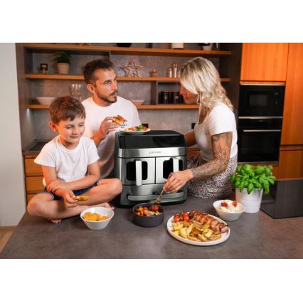 Concept FR9000 - Friteuse à air chaud PIZZA TRIO 18,5 l 2700 W/230 V inox/noir
