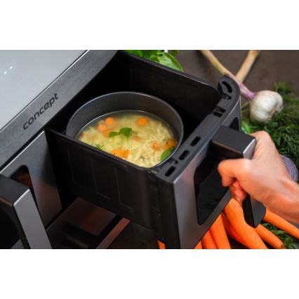 Concept FR9000 - Friteuse à air chaud PIZZA TRIO 18,5 l 2700 W/230 V inox/noir