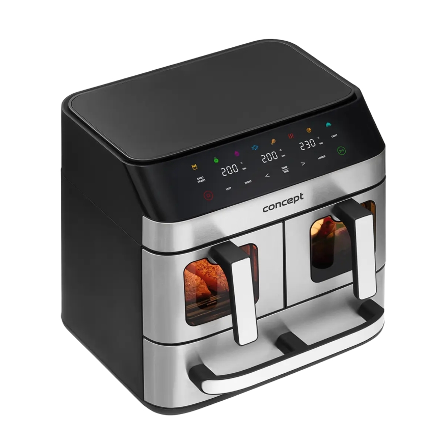 Concept FR9000 - Friteuse à air chaud PIZZA TRIO 18,5 l 2700 W/230 V inox/noir