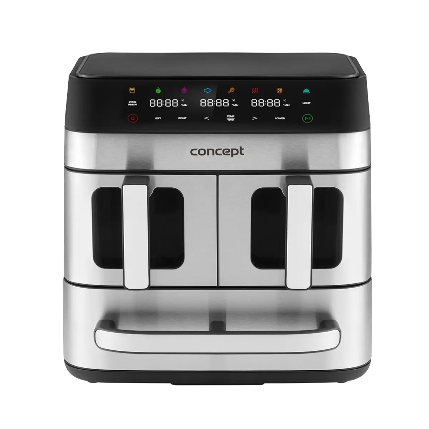 Concept FR9000 - Friteuse à air chaud PIZZA TRIO 18,5 l 2700 W/230 V inox/noir