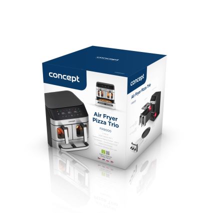 Concept FR9000 - Friteuse à air chaud PIZZA TRIO 18,5 l 2700 W/230 V inox/noir
