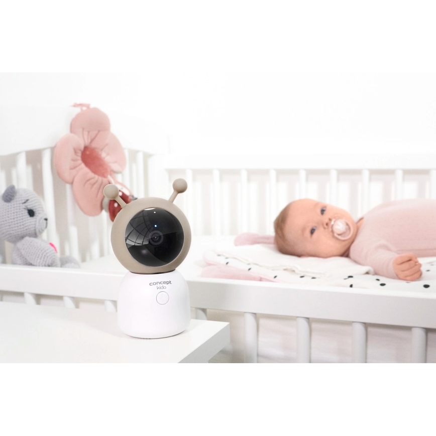 Concept KD4000 - Babyphone intelligent avec capteur de mouvement SMART KIDO, 4,5 W/230 V, Wi‑Fi, beige