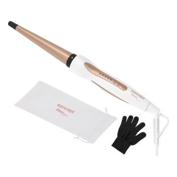 Concept KK2125 - Fer à friser conique GLAM STYLE 42W/230V blanc/or rose