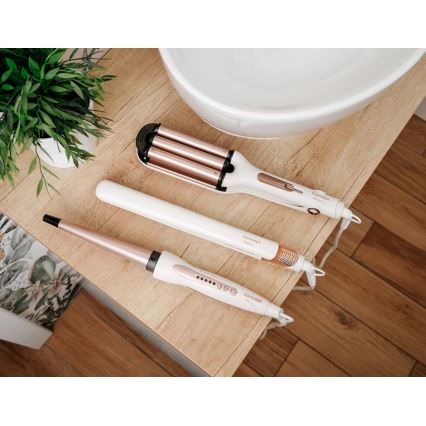 Concept KK2125 - Fer à friser conique GLAM STYLE 42W/230V blanc/or rose