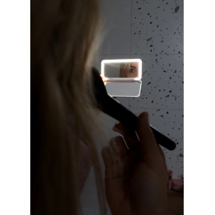 Concept KZ2010 - Miroir de poche cosmétique LED PERFECT SKIN LED/1,5W/5V 4500-5500K 300 mAh blanc