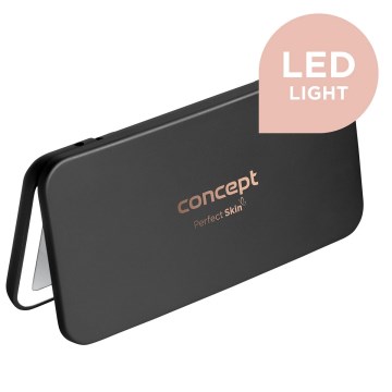 Concept KZ2020 - LED Miroir cosmétique de poche PERFECT SKIN LED/1,5W/5V 4500-5500K 300 mAh noir