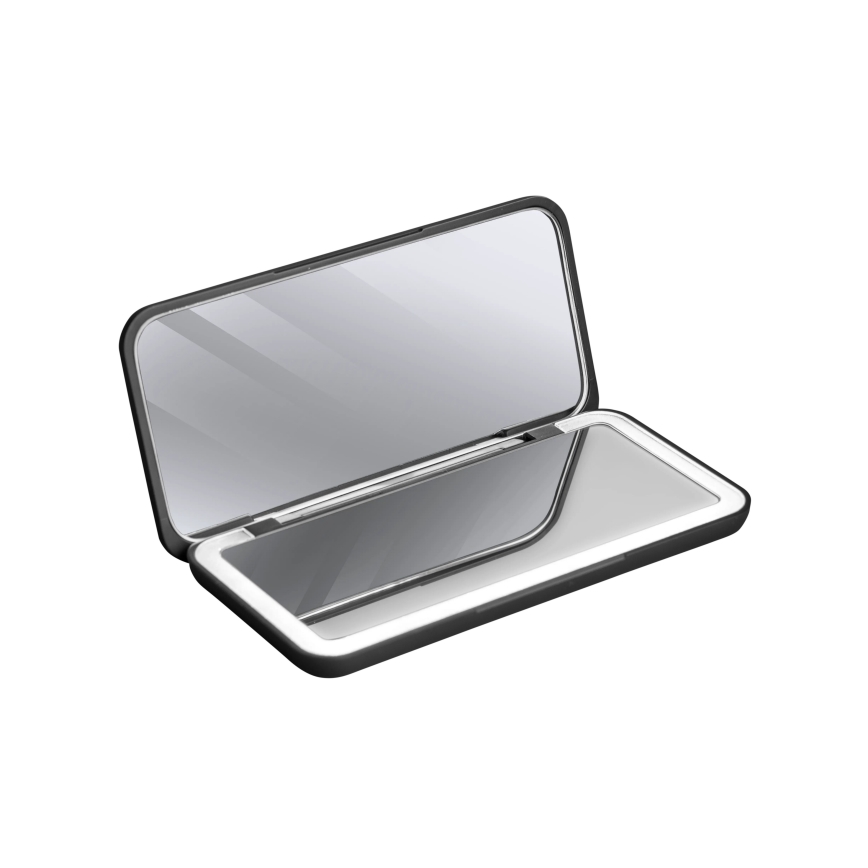 Concept KZ2020 - LED Miroir cosmétique de poche PERFECT SKIN LED/1,5W/5V 4500-5500K 300 mAh noir