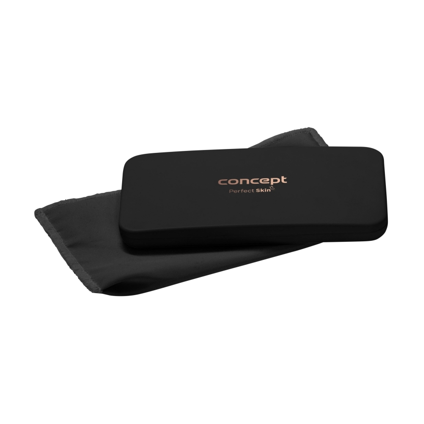 Concept KZ2020 - LED Miroir cosmétique de poche PERFECT SKIN LED/1,5W/5V 4500-5500K 300 mAh noir