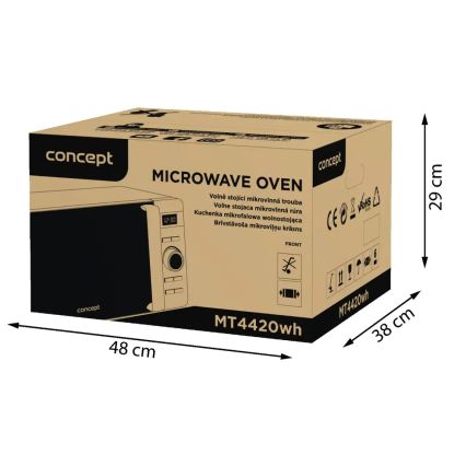 Concept MT4420wh - Four micro-ondes 800 W / 230 V, 20 L, blanc