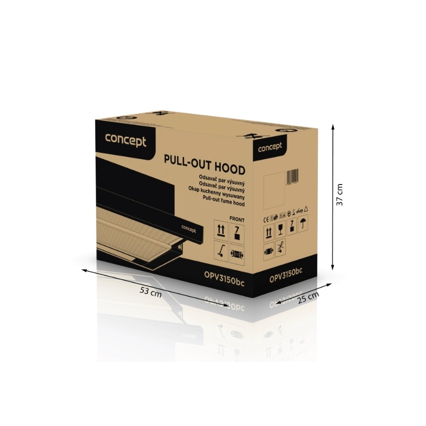 Concept OPV3150bc - Hotte escamotable 49,5 cm noire