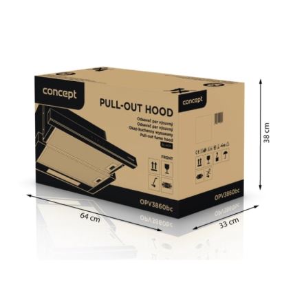 Concept OPV3860bc - Hotte escamotable 60 cm noire