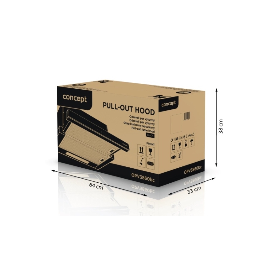 Concept OPV3860bc - Hotte escamotable 60 cm noire