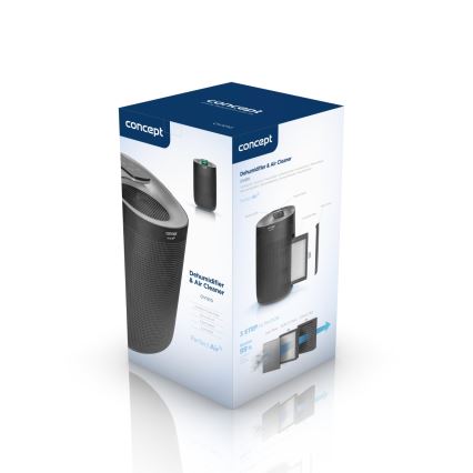 Concept OV1210 - Déshumidificateur et purificateur d'air PERFECT AIR 1 l 45 W/230 V noir