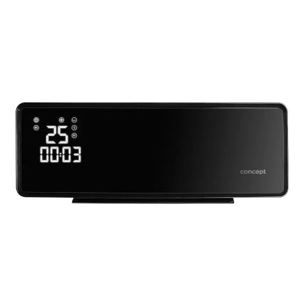 Concept QH4001 - Chauffage électrique 1000/2000W IP22 noir avec télécommande incluse