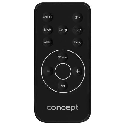 Concept QH4001 - Chauffage électrique 1000/2000W IP22 noir avec télécommande incluse