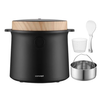 Concept RE4040 - Cuiseur à riz numérique 2 en 1 450 W/230 V 2 l noir/décor bois