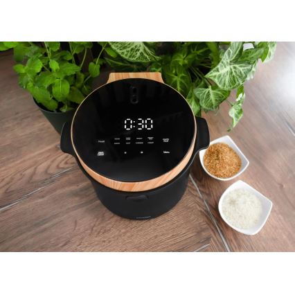 Concept RE4040 - Cuiseur à riz numérique 2 en 1 450 W/230 V 2 l noir/décor bois
