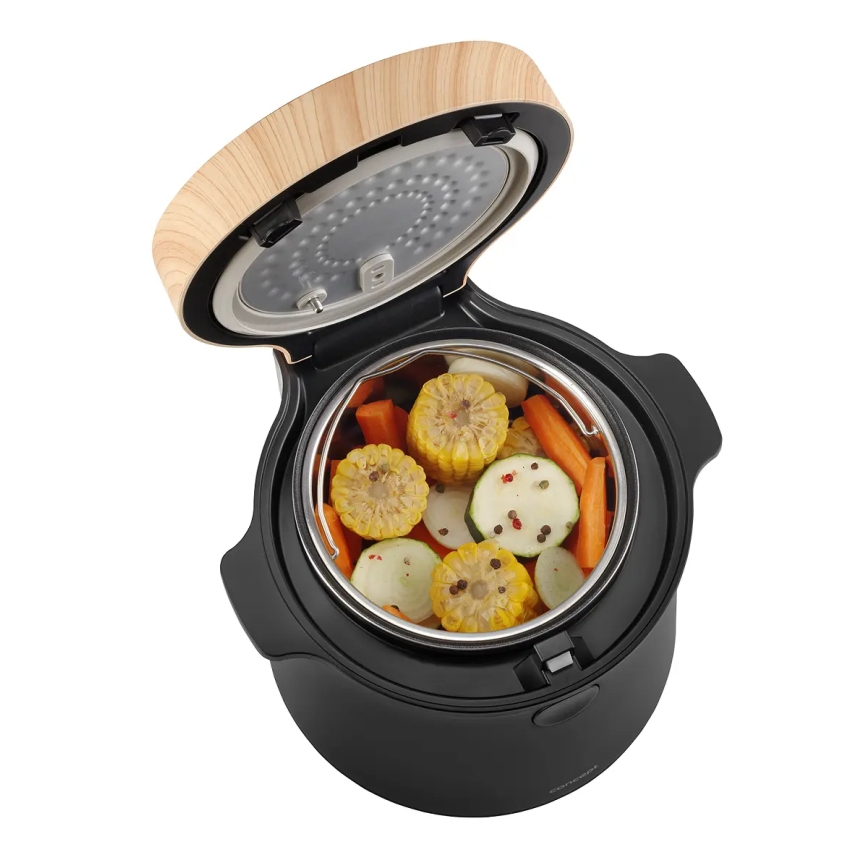 Concept RE4040 - Cuiseur à riz numérique 2 en 1 450 W/230 V 2 l noir/décor bois