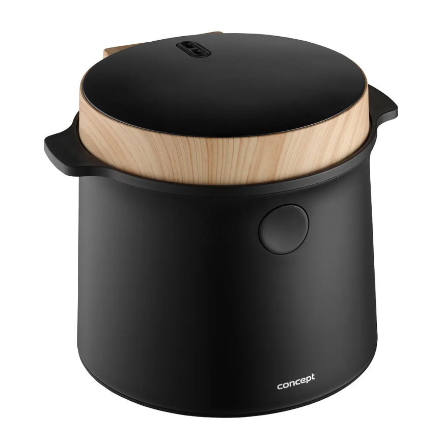 Concept RE4040 - Cuiseur à riz numérique 2 en 1 450 W/230 V 2 l noir/décor bois