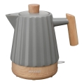 Concept RK0092 - Bouilloire électrique 1,5 l, 1500 W / 230 V, gris foncé / décor bois / céramique