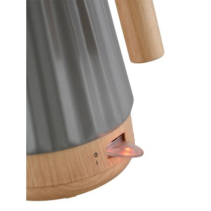 Concept RK0092 - Bouilloire électrique 1,5 l, 1500 W / 230 V, gris foncé / décor bois / céramique