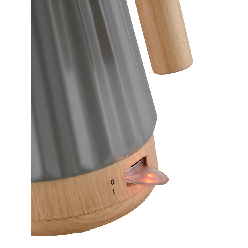 Concept RK0092 - Bouilloire électrique 1,5 l, 1500 W / 230 V, gris foncé / décor bois / céramique