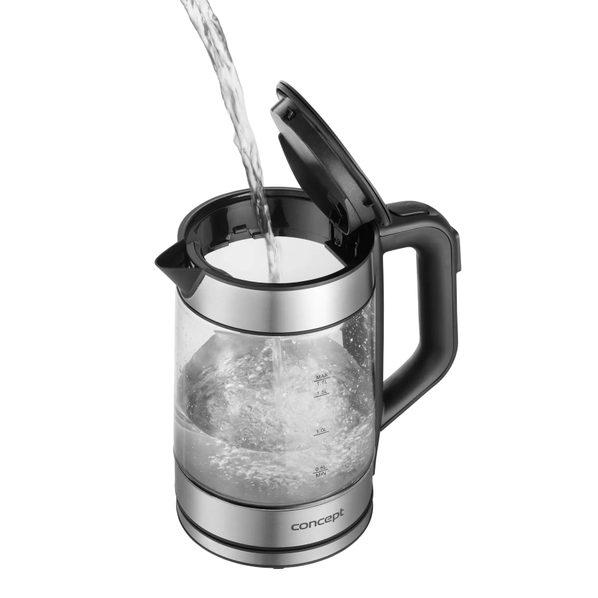 Concept RK4067 - Bouilloire électrique 1,7 l avec contrôle de la température, 2200W/230V, inox